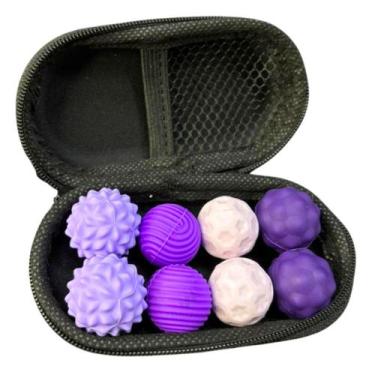 Imagem de Kit 8 Bolinhas Massageadoras Magnética Anti Stress Ansiedade Cor:Roxo 