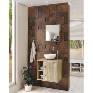 Imagem de Gabinete P/Banheiro C/cuba R30 e Espelheira Soft 50cm - Compace, Branc