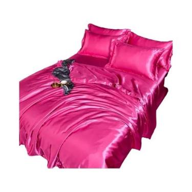 Imagem de Conjunto De Cama De Luxo Em Cetim Sedoso, Tamanho Queen E King, Capa D