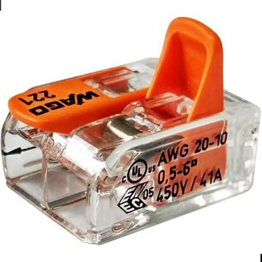 Imagem de Kit 6 Conector Wago Emenda 2 Fios Mod. 221-612