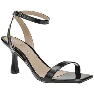 Imagem de Sandália Feminina Salto Médio Taça Fino Agulha Festa Brilho Cor:PrataT