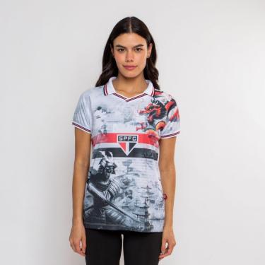 Imagem de Camiseta Baby Look Feminina Oficial São Paulo Cor:;Tamanho:G-Feminino