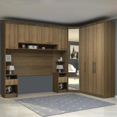Imagem de Guarda Roupa Casal Modulado Cp04 Delphi Avelã L01 - Mpozenato