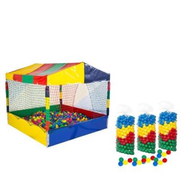 Imagem de Piscina de Bolinhas 1,50m Quadrada Premium 1.500 Bolinhas Coloridas - 