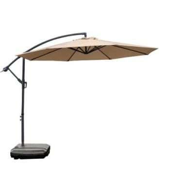 Imagem de Ombrelone Lateral com Base 2 Rodinhas HDPE Bahamas Rivatti 300cm Larg 