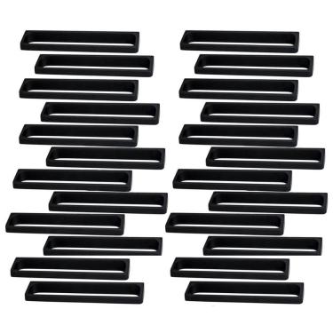 Imagem de Kit 24 Puxadores Preto Fosco Toulon 2544 Torralba Armários Gavetas Móveis