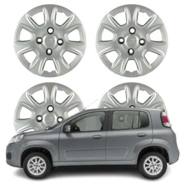 Imagem de Jogo Calota Aro 13 Fiat Uno Vivace 1.0 2011-2013 Cubo Baixo Prata - Gr