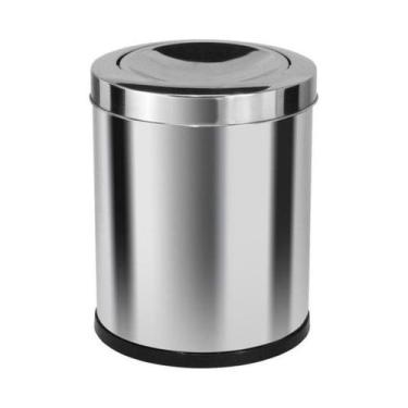 Imagem de Lixeira Emaço Inox Com Tampa Meia Esfera 22 Litros - Higipack