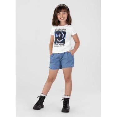 Imagem de Blusa de malha Wandinha Infantil menina Brandili Branco, Branco, 10
