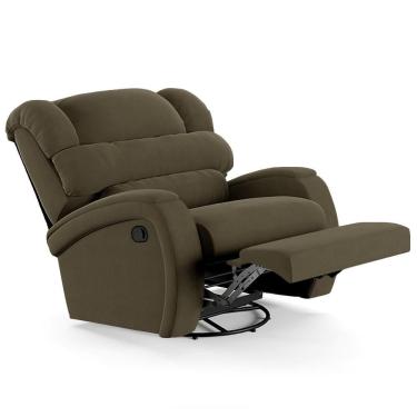 Imagem de Poltrona Do Papai Reclinável Kalie Glider Giratória Fh9 Veludo Capuccino - Mpozenato