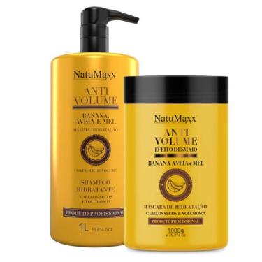 Imagem de Kit Shampoo 1L + Máscara Capilar AntiVolume Banana NatuMaxx