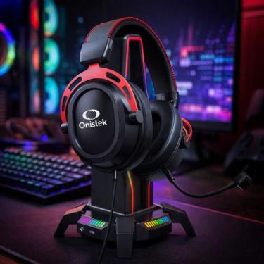 Imagem de Headset Gamer com Microfone USB e Tipo C para Celular PC Notebook com 