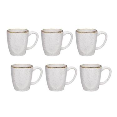 Imagem de Jogo 6 Canecas De Café Porcelana Ryo Maresia Oxford 260ml Kit Completo