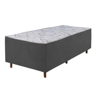Imagem de Cama Box Solteiro Lotus D28 188x88x52 Colchoart Cinza
