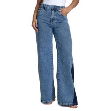 Imagem de Calça Jeans Sawary Wide Leg - 282287 - Azul médio 40-Feminino