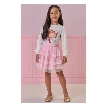 Imagem de Saia Rosa com Tule e Forro Kukiê, Rosa, 3