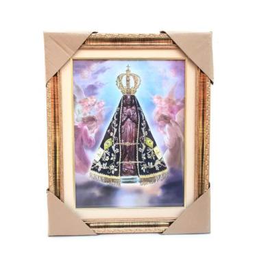 Imagem de Quadro Nossa Senhora Aparecida Com Vidro E Moldura 52X42 Cm - BENFICA