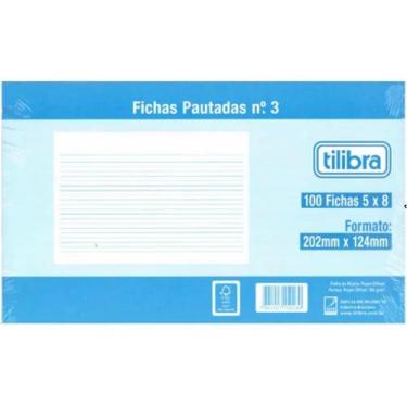 Imagem de Ficha Pautada Nº3 5x8 C/ 100 Folhas - Tilibra