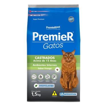 Imagem de Ração Premier Gatos Castrado +12 anos sabor Frango 1,5 Kg - PREMIER PE