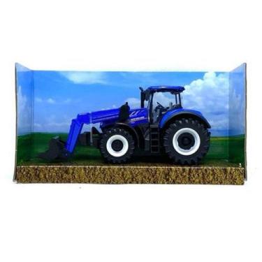 Imagem de Trator Com Pá Na Frente 10 Cm Burago Farm New Holland T7.315 Com Pá Fr