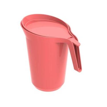 Imagem de Jarra de Plástico com Tampa 2L Crippa Água Suco Bebidas Rosa Goiaba