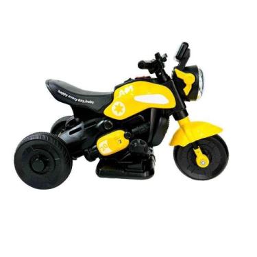 Imagem de Mini Moto Elétrica Infantil Esportiva Amarela com Bateria Recarregável