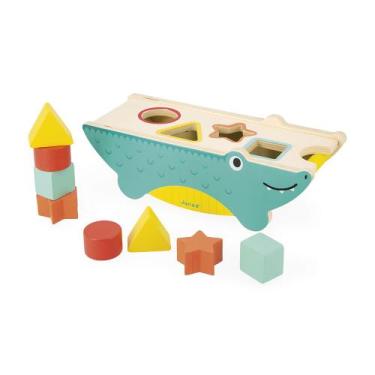 Imagem de Encaixa Formas Do Crocodilo - Brinquedo De Madeira - Janod