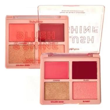 Imagem de Paleta De Blush E Iluminador Ruby Rose HB-M1001-2 Multiuso