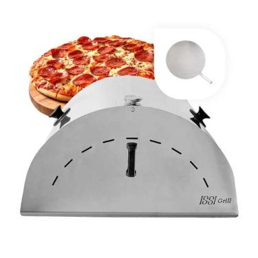 Imagem de Forno de Pizza Costela Médio em Inox para Churrasqueira com Refratário