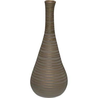 Imagem de GARRAFA ANDROS DECORATIVA ENFEITE 35x14x14cm CERÂMICA BRONZE - NH