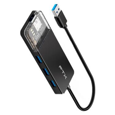 Imagem de Hub USB CT-HUBT1-PB 4 Portas USB 3.0 Alta Velocidade USB-C Fêmea Cinza Alumínio FTX