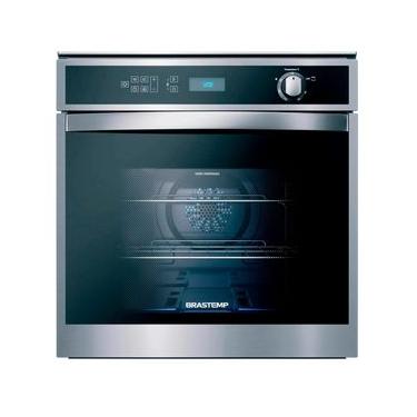 Imagem de Forno de Embutir a Gás Brastemp 78 Litros Inox com Convecção e Termômetro Meat Control - BOH84AR