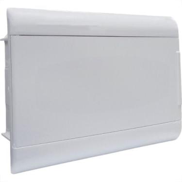 Imagem de Centrinho Steck Pvc Embutir Branco Para 12 Disjuntores Din Sem Barrame