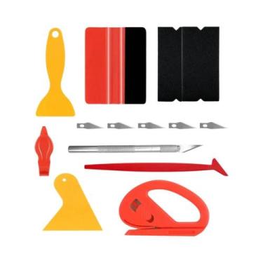 Imagem de Kit Profissional De Aplicação De Vinil: Espátula De Feltro, Cortador E