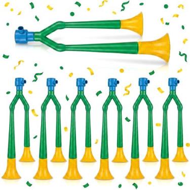 Imagem de Kit 6 Corneta Dupla Vuvuzela N8 Som Alto Para Torcedores Copa Do Mundo