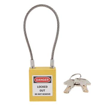 Imagem de dailymall Cadeado de bloqueio de segurança Strong Company Cadeado, chave - amarelo