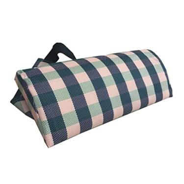 Imagem de Encosto de almofada de substituição universal F Fityle 10 cores para cadeira com faixa elástica, almofada de apoio de cabeça acolchoada removível para cadeira de descanso, Green Grid