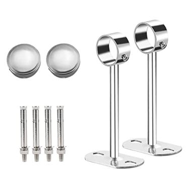 Imagem de Baoblaze Suporte de tubo de cabide de -roupa 25mm de diâmetro de pendurar de roupa, de cortina de armário de cremalheira de, 25 cm de altura