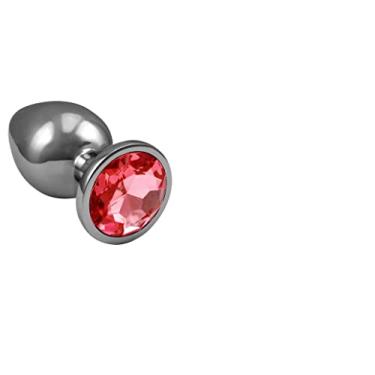 Imagem de Plug Anal Tamanho Grande de Aço Inoxidável Cônico com Cristal Arredondado