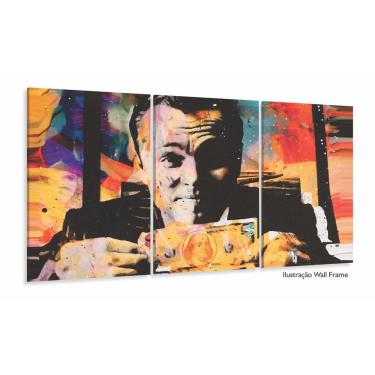 Imagem de Quadro Decorativo Lobo Wall Street 3 peças 120x60