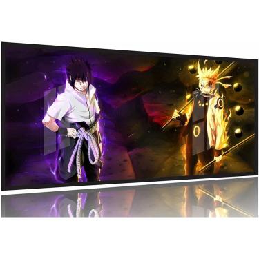 Imagem de Quadro Para Quarto Naruto e Sasuke Uchiha 130x60 Moldura Preta 2x2