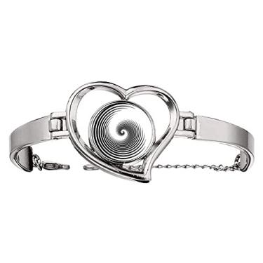 Imagem de N/A N/A Pulseira de halo central de rotação circular pulseira coração joia fio bracelete, medium, metal