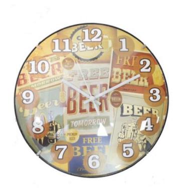 Imagem de Relógio De Parede Decorativo Redondo Beer Cerveja 20cm - Yin's