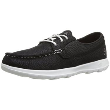 Imagem de Skechers Tênis de caminhada feminino Go Walk Lite - Eclipse, Preto/branco, 38