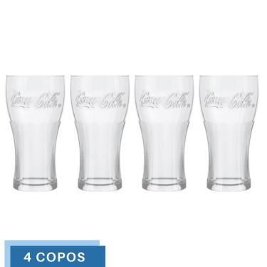 Imagem de Jogo 4 Copos de Vidro 300ML Coca-Cola Transparente Nadir