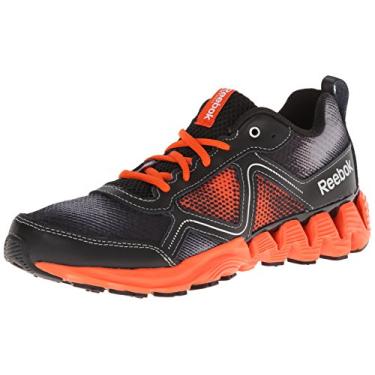 Imagem de Reebok Tênis de corrida Zigkick Wild, Cinza plano/laranja/preto/prata metálico, 10.5 Little Kid