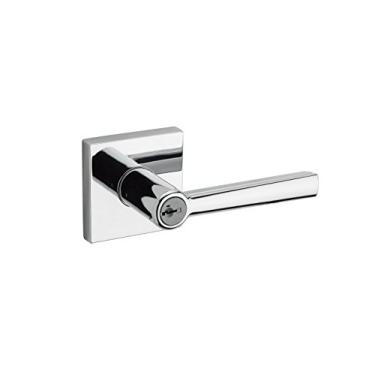 Imagem de Kwikset 91560-027 Alavanca de entrada com chave quadrada Montreal, cromo polido