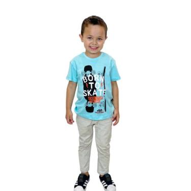 Imagem de Camiseta Infantil Masculina Azul Skate - Luck Silver