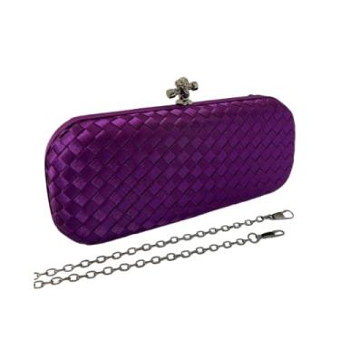 Imagem de Bolsa De Festa Clutch Tressê Cetim Inspired Roxa G