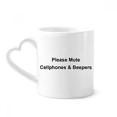 Imagem de Mute Cellphones & Beepers Symbol Caneca Café Cerâmica Copos Copo Coração Vidro